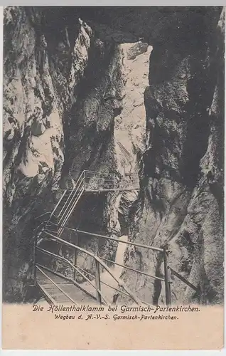 (59842) AK Höllentalklamm bei Garmisch-Partenkirchen 1906