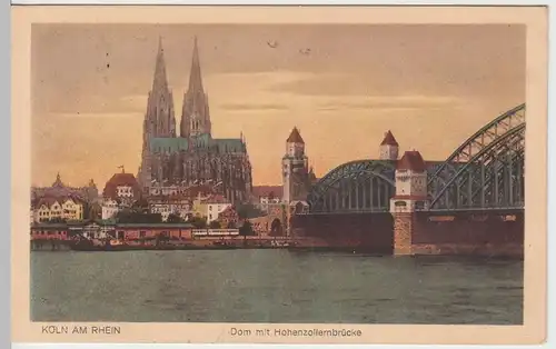 (59794) AK Köln, Dom mit Hohenzollernbrücke, 1927