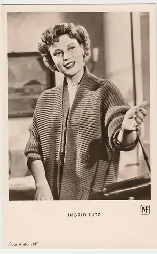 (59749) Foto AK Schauspielerin Ingrid Lutz 1953
