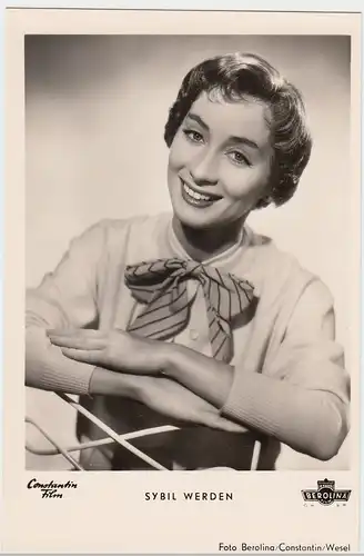 (59746) Foto AK Schauspielerin Sybil Werden 1955