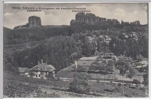 (59568) AK Sächsische Schweiz, Zahnsgrund m. Schrammsteinbaude vor 1945