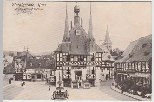 (59523) AK Wernigerode, Marktplatz mit Rathaus, 1929