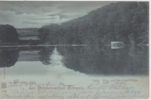 (59325) AK Gruss a.d. Holsteinischen Schweiz, Uglei, Mondscheinkarte 1900