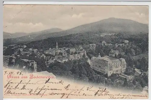(59321) AK Gruss aus Badenweiler, Gesamtansicht 1898