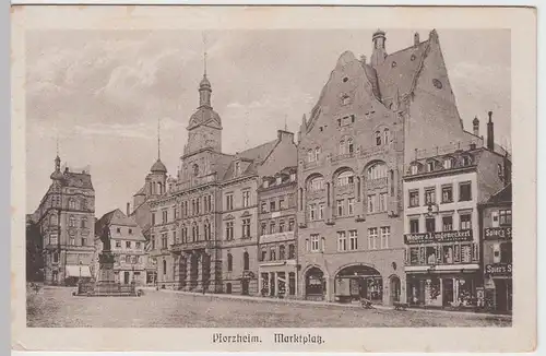 (59306) AK Pforzheim, Marktplatz vor 1945