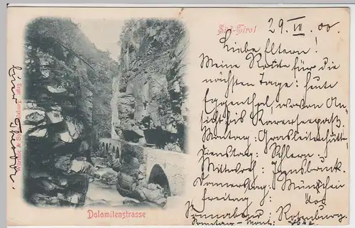 (59302) AK Süd-Tirol, Dolomitenstraße 1900