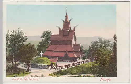 (59289) AK Bergen, Stabkirche Fantoft, um 1900