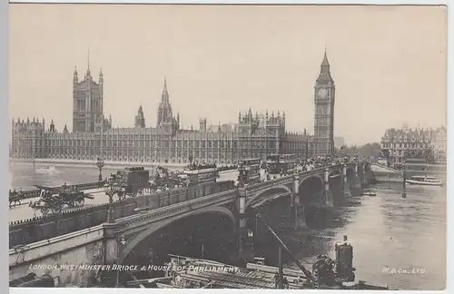 (59260) AK London, Westminster Bridge and Houses of Parliament, vor 1945