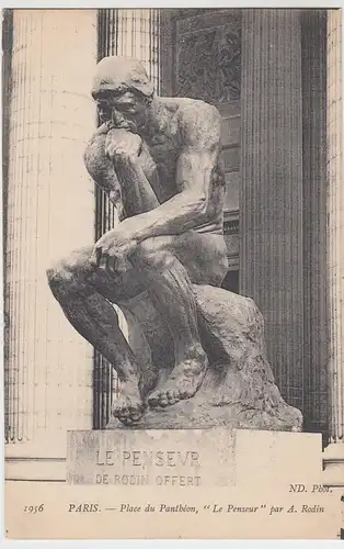 (59247) AK Paris, Place du Panthéon, Le Penseur, 1908
