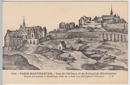 (59225) AK Paris Montmartre, Vue de l'Abbaye et du Prieuré de Montmartre