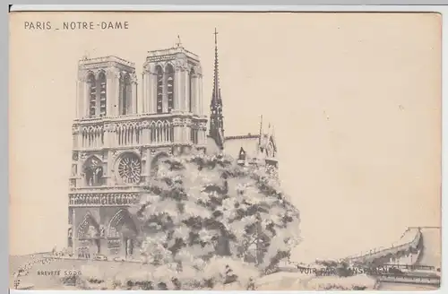 (59212) AK Paris, Notre-Dame, "Voir Par Transparence", vor 1945