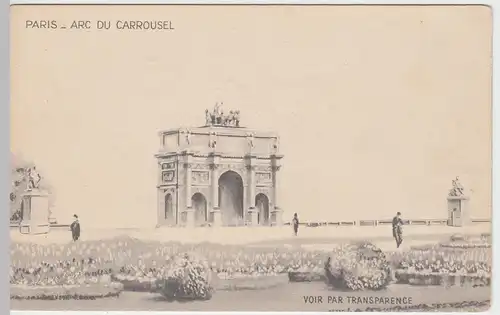 (59211) AK Paris, Arc du Carrousel, "Voir Par Transparence", vor 1945