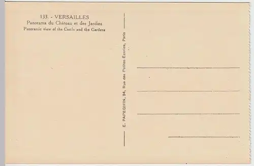 (59192) AK Versailles, Panorama du Chateau et des Jardins, vor 1945