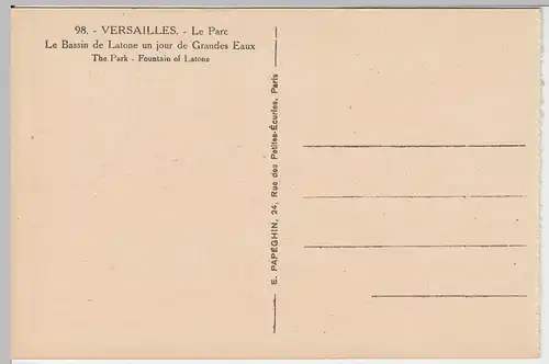 (59191) AK Versailles, Le Parc, Le Bassin de Latone, vor 1945