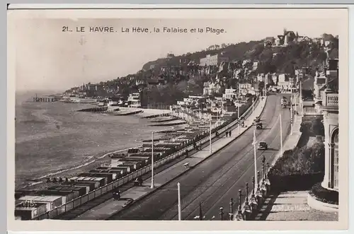 (59166) Foto AK Le Havre, La Heve, la Falaise et la Plage, 1949