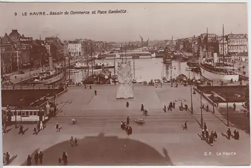 (59161) Foto AK Le Havre, Bassin du Commerce et Place Gambetta, vor 1945