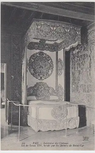 (59152) AK Pau, Chateau, Lit de Louis XIV, vor 1945