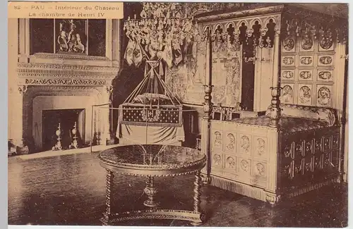 (59143) AK Pau, Chateau, Le Chambre de Henri IV., vor 1945