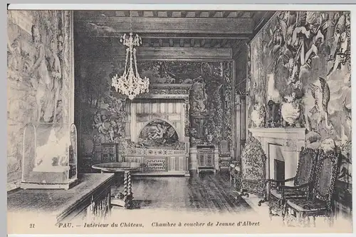 (59139) AK Pau, Chateau, Chambre à coucher de Jeanne d'Albret, vor 1945
