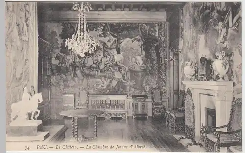 (59138) AK Pau, Chateau, Le Chambre de Jeanne d'Albret, vor 1945