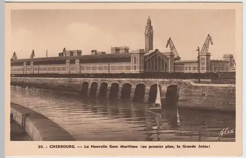 (59111) AK Cherbourg-Octeville, La nouvelle Gare Maritime, vor 1945