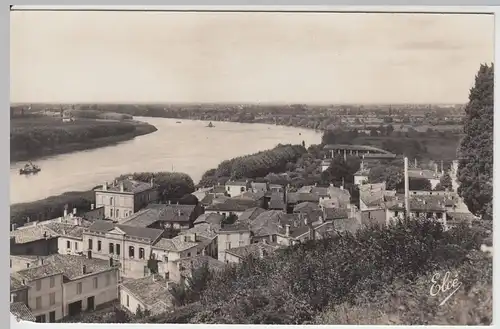 (59094) Foto AK Langoiran, vue générale sur la Garonne, vor 1945