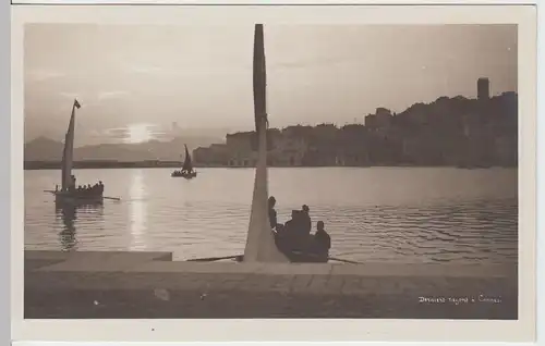 (59086) Foto AK Cannes, Sonnenuntergang, vor 1945