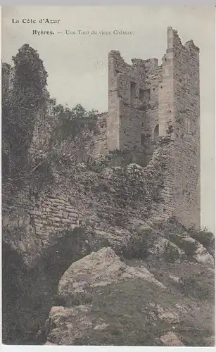 (59072) AK Hyères, Une Tour de vieux Chateau, vor 1905