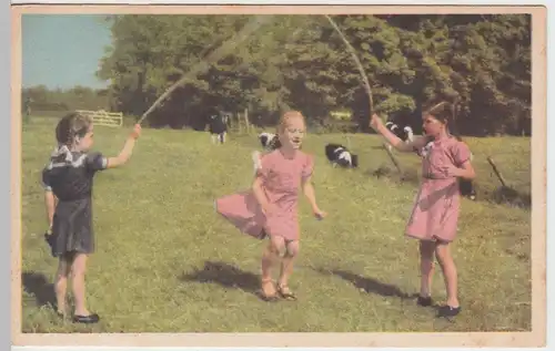 (58616) AK Kinder mit Springseil, Niederl. Karte 1947