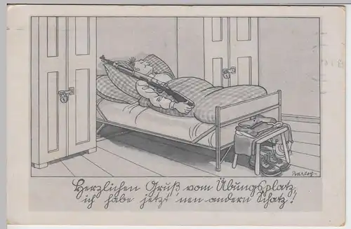 (58588) AK Gruß vom Übungsplatz "Ich habe jetzt nen andern Schatz", 1941