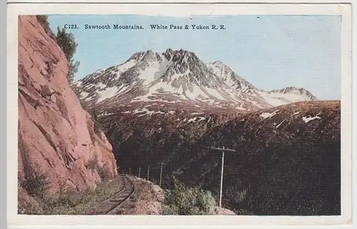 (58554) AK White Pass and Yukon Railway, Sawtooth Mountains, vor 1945
