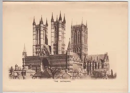 (58542) AK Lincoln, Cathedral, Castle, Klappkarte vor 1945