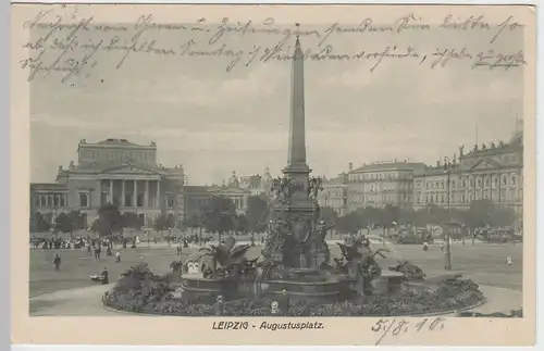 (58500) AK Leipzig, Augustusplatz 1910