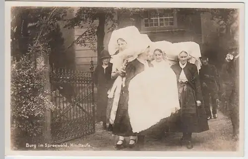 (58496) Foto AK Burg im Spreewald, Kindstaufe, vor 1945