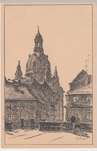 (58476) Künstler AK Fritz Beckert: Dresden, Frauenkirche 1920
