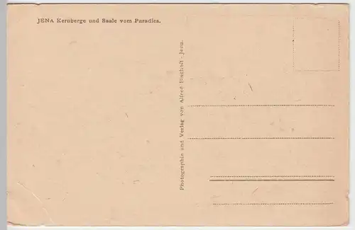 (58460) AK Jena, Kernberge u. Saale vom Paradies, vor 1945