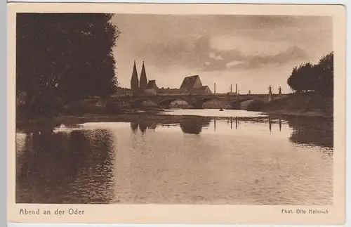 (58426) AK Frankfurt (Oder), Abend an der Oder, 1924