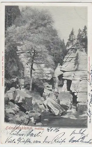 (58400) AK Böhmische Schweiz, Edmundsklamm, Festung, 1906