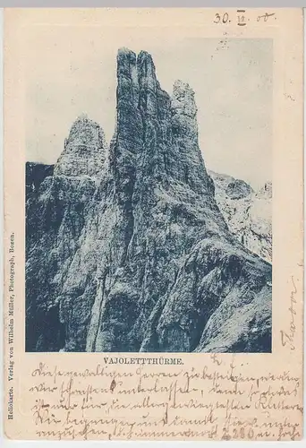 (58390) AK Rosengartengruppe, Vajolet-Türme, 1900