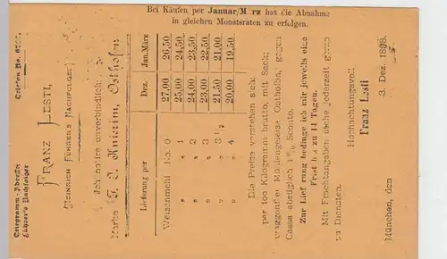 (58368) Postkarte Bayern v. Franz Lesti, Stempel Muenchen 1898