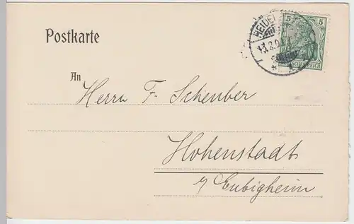 (58328) Postkarte DR v. A. Braun & Co., Stempel Heidelberg 1909