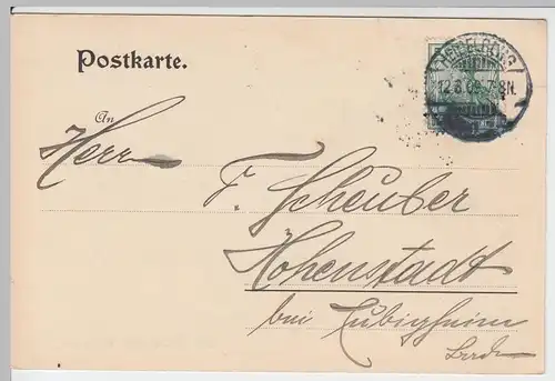 (58327) Postkarte DR v. A. Braun & Co., Stempel Heidelberg 1909