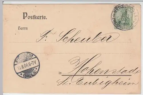 (58303) Postkarte DR v. Fabrik Wm. Wecker, Stempel Heilbronn 1904