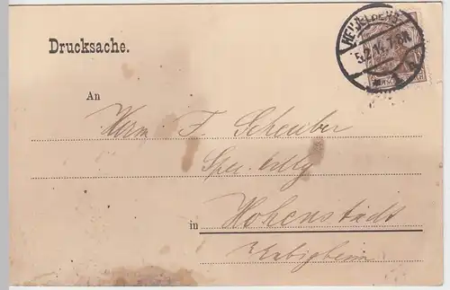 (58280) Postkarte DR v. Fr. Reisig, Stempel Heidelberg 1914