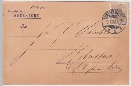 (58274) Postkarte DR v. P.J. Landfried, Stempel Heidelberg 1905