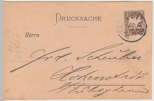 (58272) Postkarte Bayern v. Pet. Jos. Erker, Stempel Würzburg 1 1904