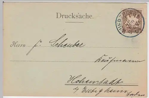 (58267) Postkarte Bayern v. Seifen-Fabrik M. Ott, Stempel Würzburg 1 1904