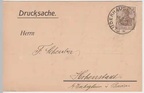 (58265) Postkarte DR v. Fabrik J.F. Schüle, Stempel Plüderhausen 1909