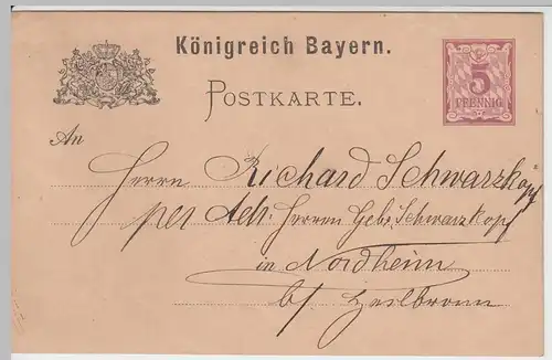 (58183) Ganzsache Bayern um 1900