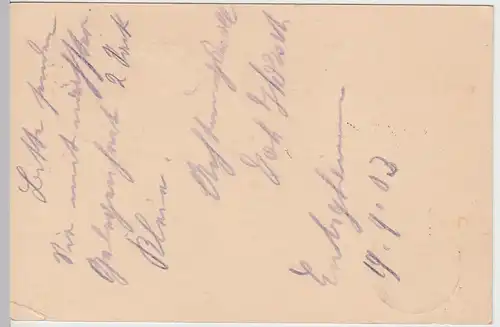 (58164) Ganzsache, DR, Stempel Eubigheim (Baden) 1903